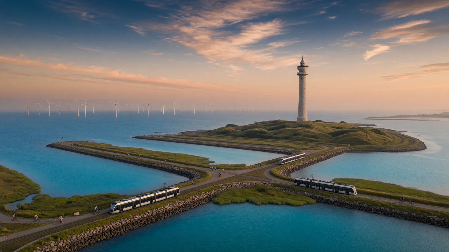Rail causeway crossing the North Sea